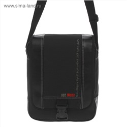 сумкаСумка молодёжная на клапане "Денди", 1 отдел, 1 наружный карман, длинный ремень, чёрная.