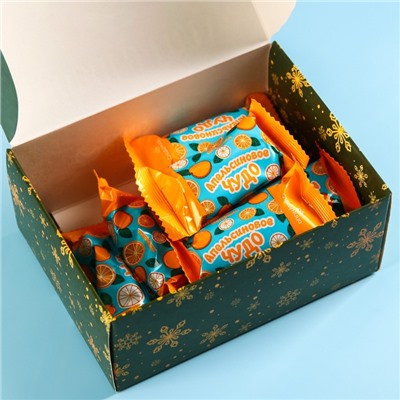 Шоколадные конфеты «Новогодняя почта» с апельсиновым джемом, 150 г.