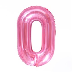 Шар фольгированный 32" «Цифра 0», цвет прозрачно-розовый