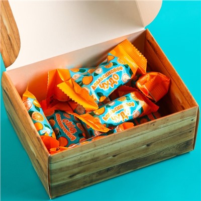 Шоколадные конфеты «Полный ящик» с апельсиновым джемом, 150 г.