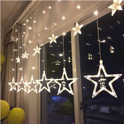 Новогодние шторы звёздочки( длина 3м высота 1 м)
