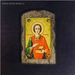Икона над дверью под старину "Святой целитель Пантелеимон"