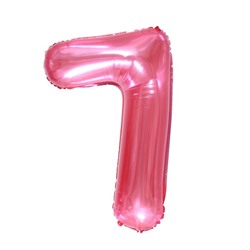 Шар фольгированный 32" «Цифра 7», цвет прозрачно-розовый