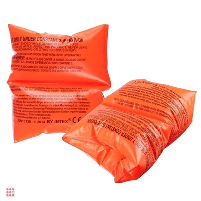 Нарукавники для плавания 19x19см, оранжевые, от 3 до 6 лет