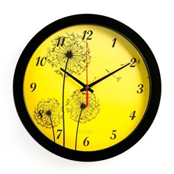 Часы настенные, серия: Цветы, "Одуванчики", плавный ход, d=28 см